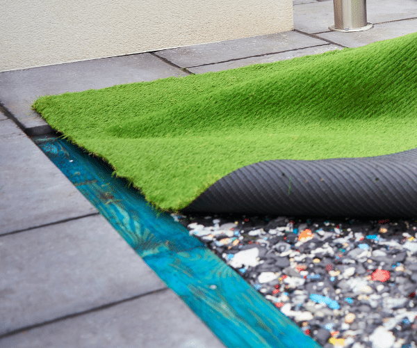 Installation Of Artificial Lawn By Professional Landscaper